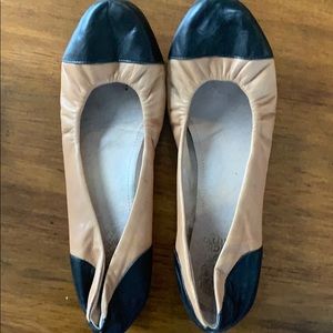 Camel and Black flats